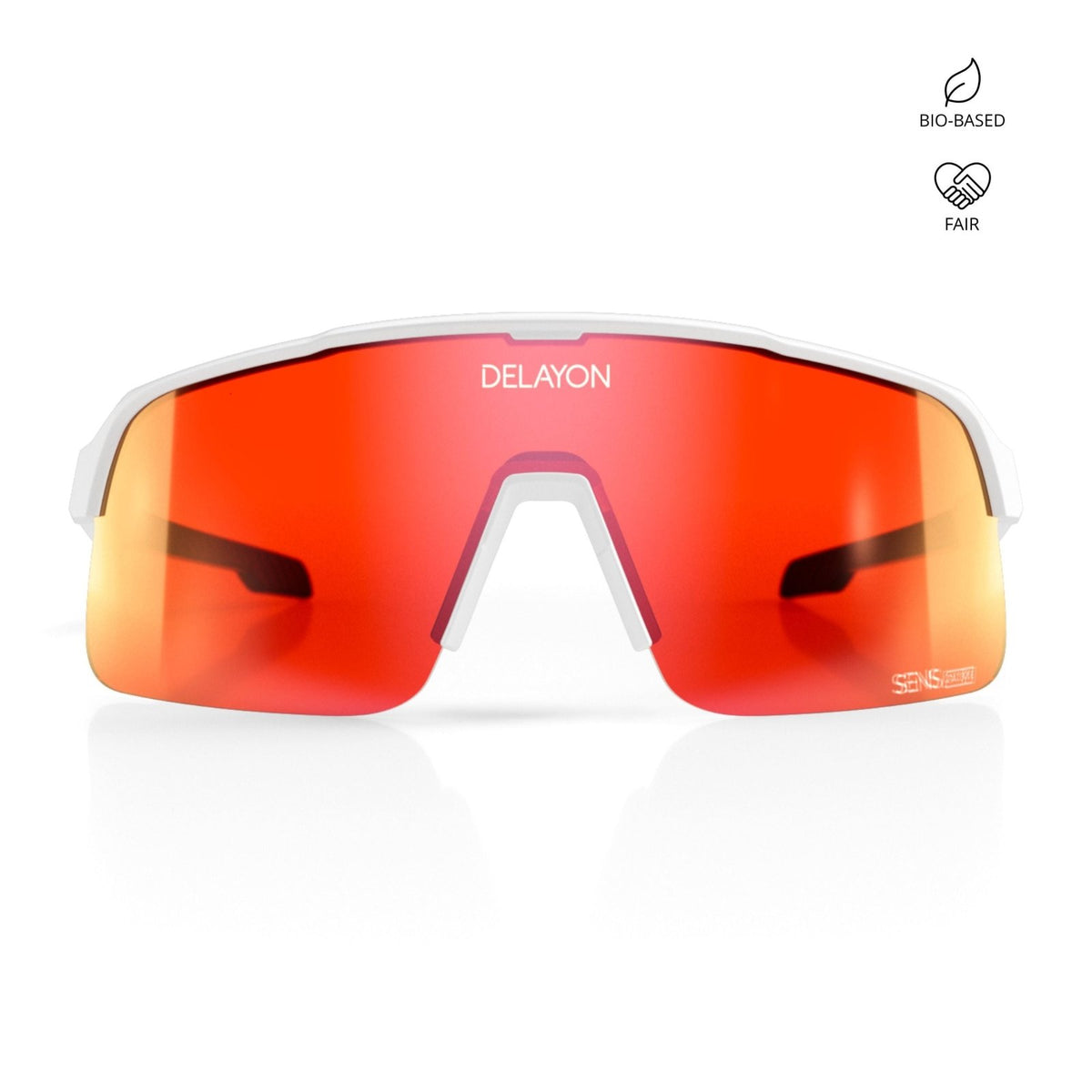 Delayon Eyewear - Pulse Sportbrille - Matte White - Red VLT 18 - DL - C3 - 24 - 31240 - Sportbrands24