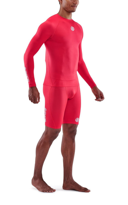 Skins - S1 Long Sleeve Kompressionsshirt Herren - red - SK - SO00100059014S - Sportbrands24