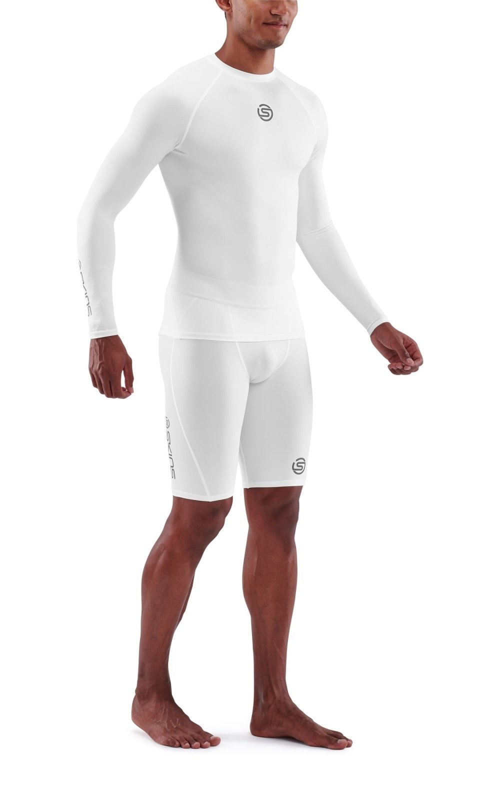 Skins - S1 Long Sleeve Kompressionsshirt Herren - white - SK - SO00100059005S - Sportbrands24