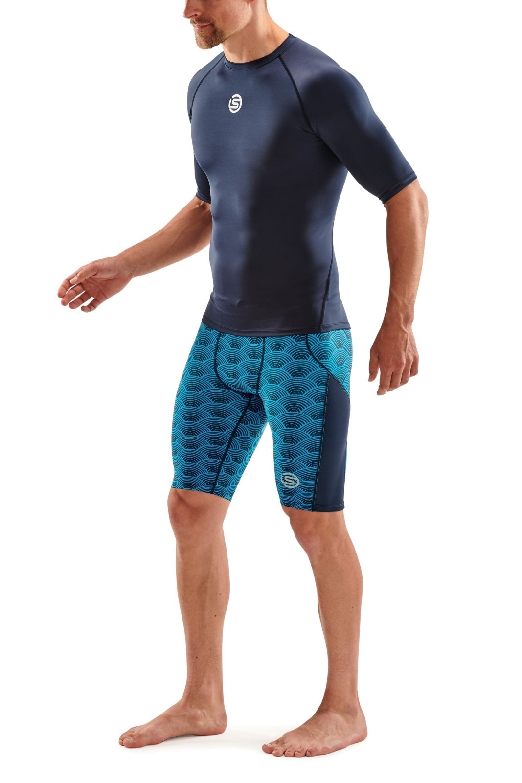 Skins - S1 Short Sleeve Kompressionsshirt Herren - navy blue - SK - SO00100049010S - Sportbrands24