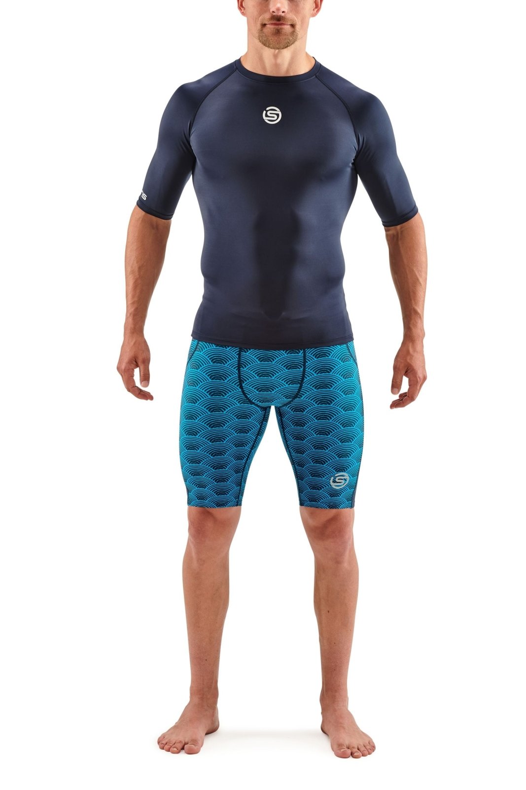 Skins - S1 Short Sleeve Kompressionsshirt Herren - navy blue - SK - SO00100049010S - Sportbrands24