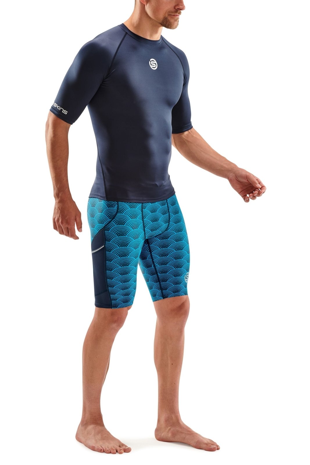 Skins - S1 Short Sleeve Kompressionsshirt Herren - navy blue - SK - SO00100049010S - Sportbrands24