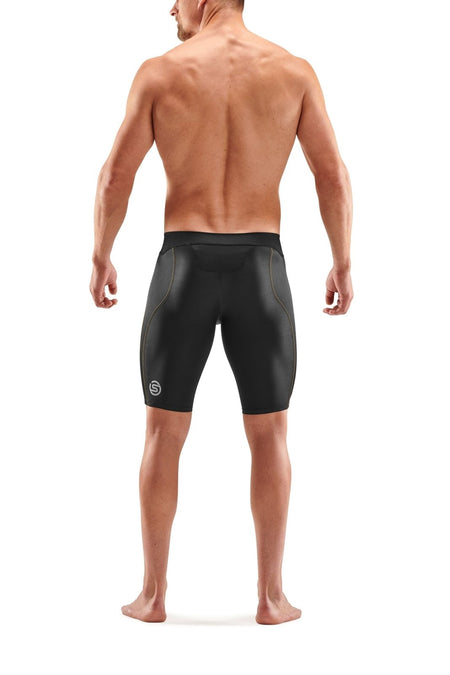 Skins - S3 400 Half Tight Kompressionshose Herren - black/yellow - SK - ST00300859052S - Sportbrands24