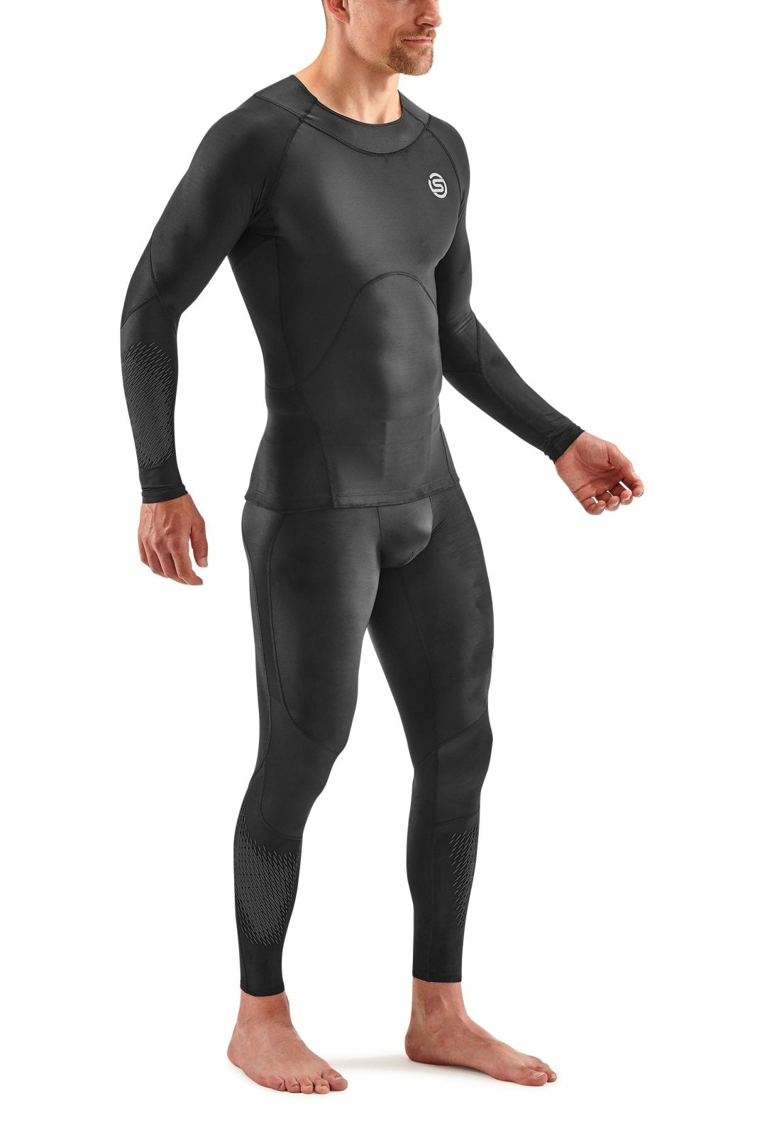 Skins - S3 400 Longsleeve Kompressionsshirt Herren - black/stars - SK - ST00301160064S - Sportbrands24