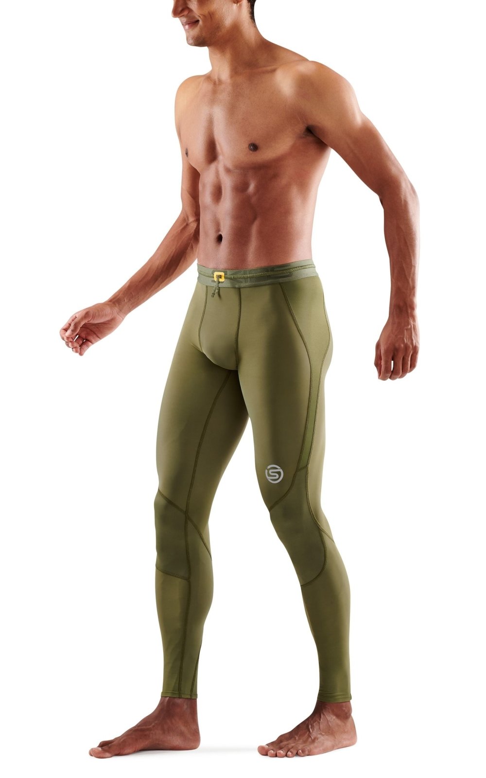 Skins - S3 Long Tights Kompressionshose Herren - khaki - SK - ST00300010573S - Sportbrands24