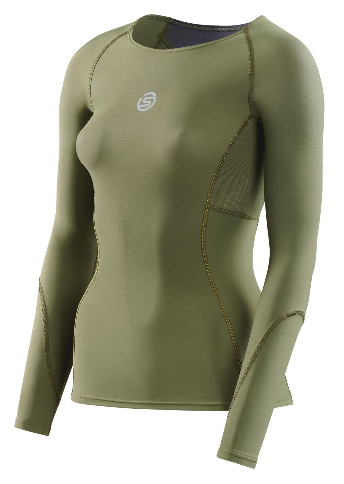 Skins - S3 Longsleeve Kompressionsshirt Damen - khaki - SK - ST40300050573XS - Sportbrands24