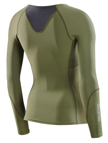 Skins - S3 Longsleeve Kompressionsshirt Damen - khaki - SK - ST40300050573XS - Sportbrands24