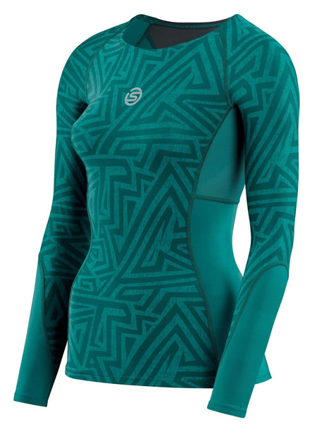 Skins - S3 Longsleeve Kompressionsshirt Damen - lt. teal angle - SK - ST40300050578XS - Sportbrands24