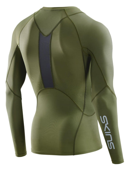 Skins - S3 Longsleeve Kompressionsshirt Herren - khaki - SK - ST00300050573S - Sportbrands24