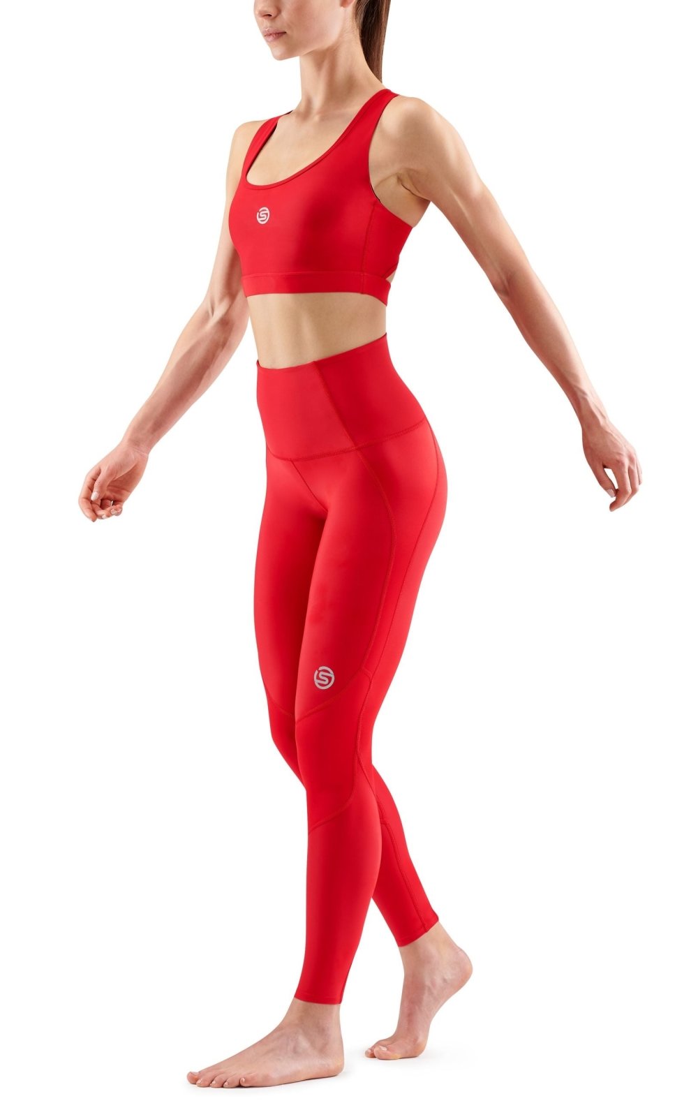 Skins - S3 Skyscraper Lauftights Damen - red - SK - ST40301089014XS - Sportbrands24