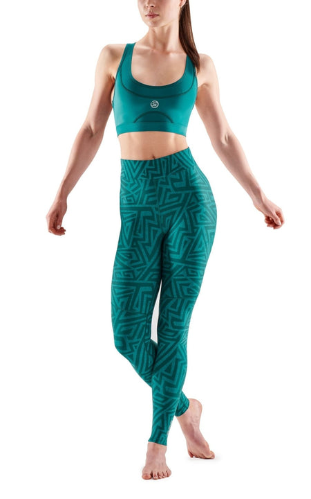 Skins - S3 Soft Long Tight Kompressionshose Damen - lt. teal angle - SK - ST40300080578XS - Sportbrands24