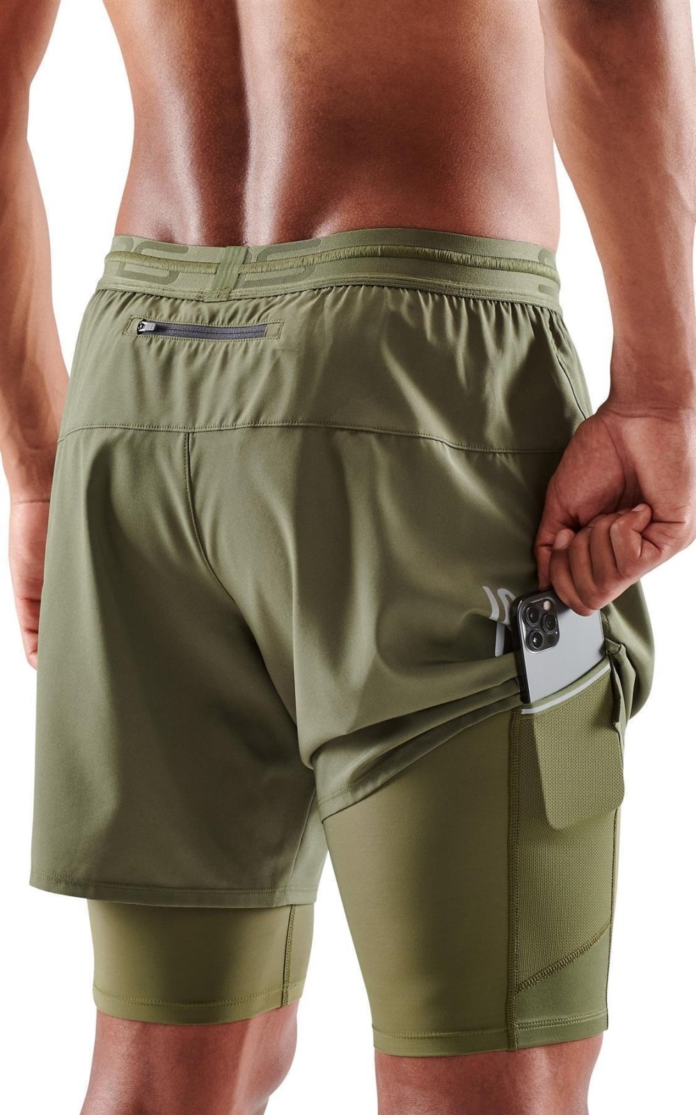 Skins - S3 Superpose Kompressionshose Herren - khaki - SK - ST00301070573S - Sportbrands24