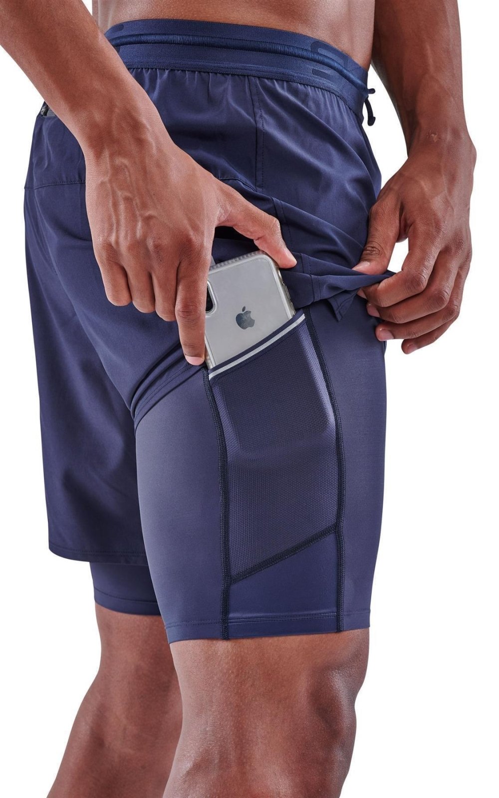 Skins - S3 Superpose Laufshorts Herren - navy blue - SK - ST00301079010S - Sportbrands24