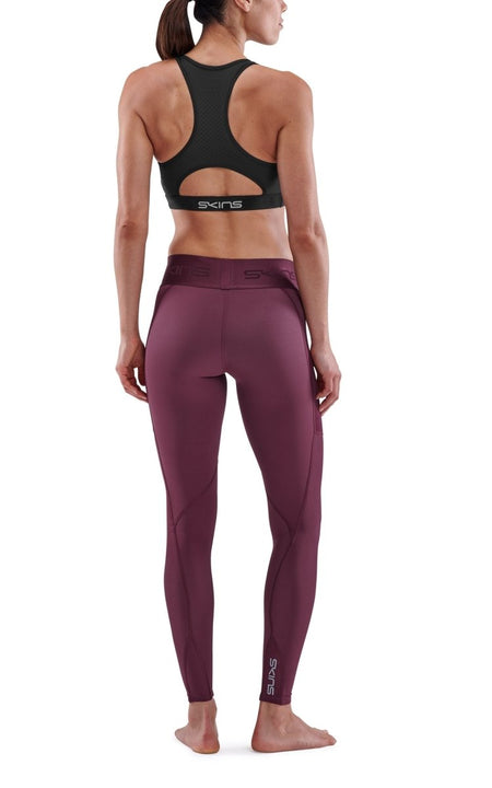 Skins - S3 Thermal Long Tight Kompressionshose Damen - Burgundy - SK - ST40301111095XS - Sportbrands24