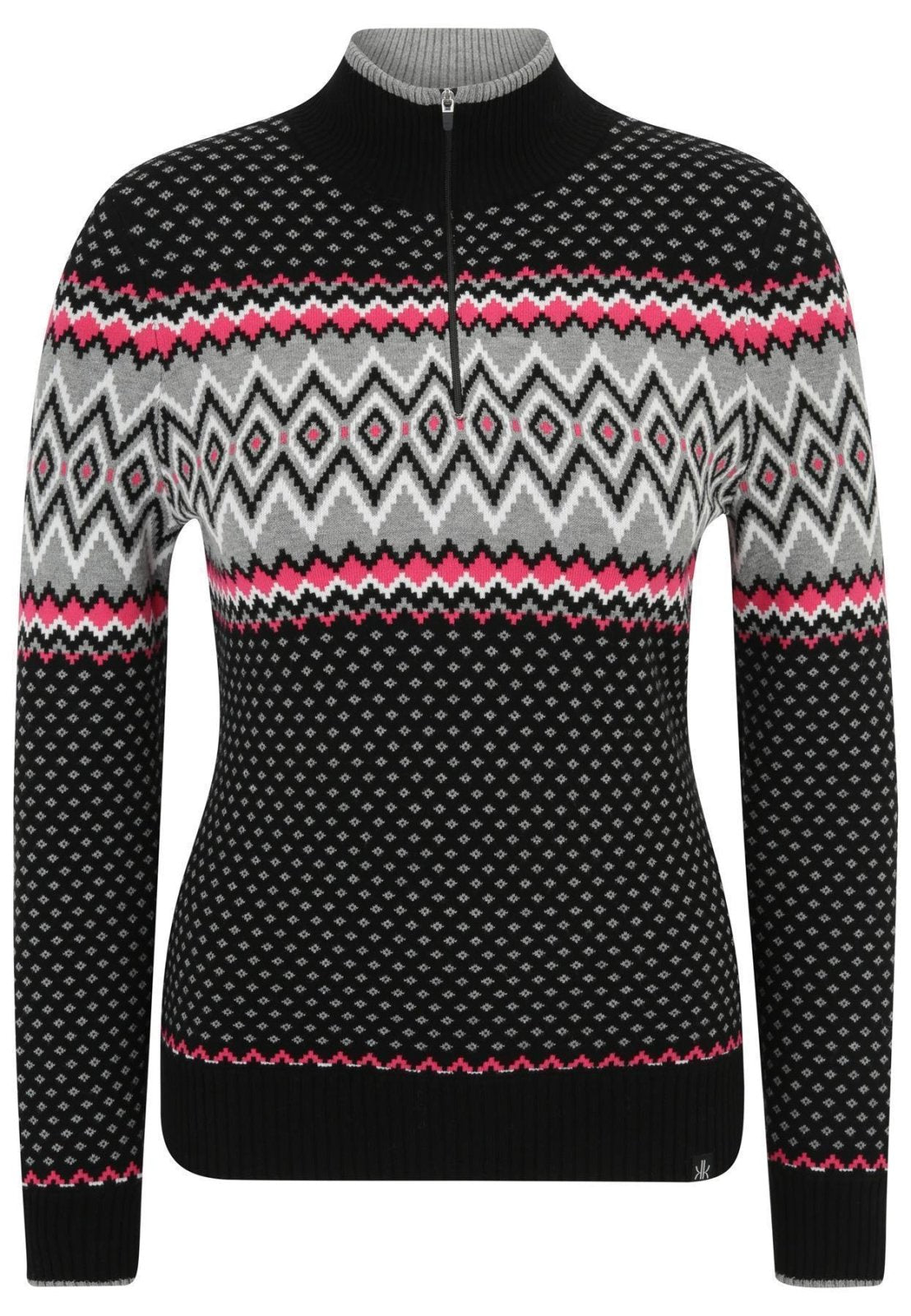 Krimson Klover - Sunny Zip Neck Sweater Damen - black/pink - KK - F23165 - 653 - XS - Sportbrands24