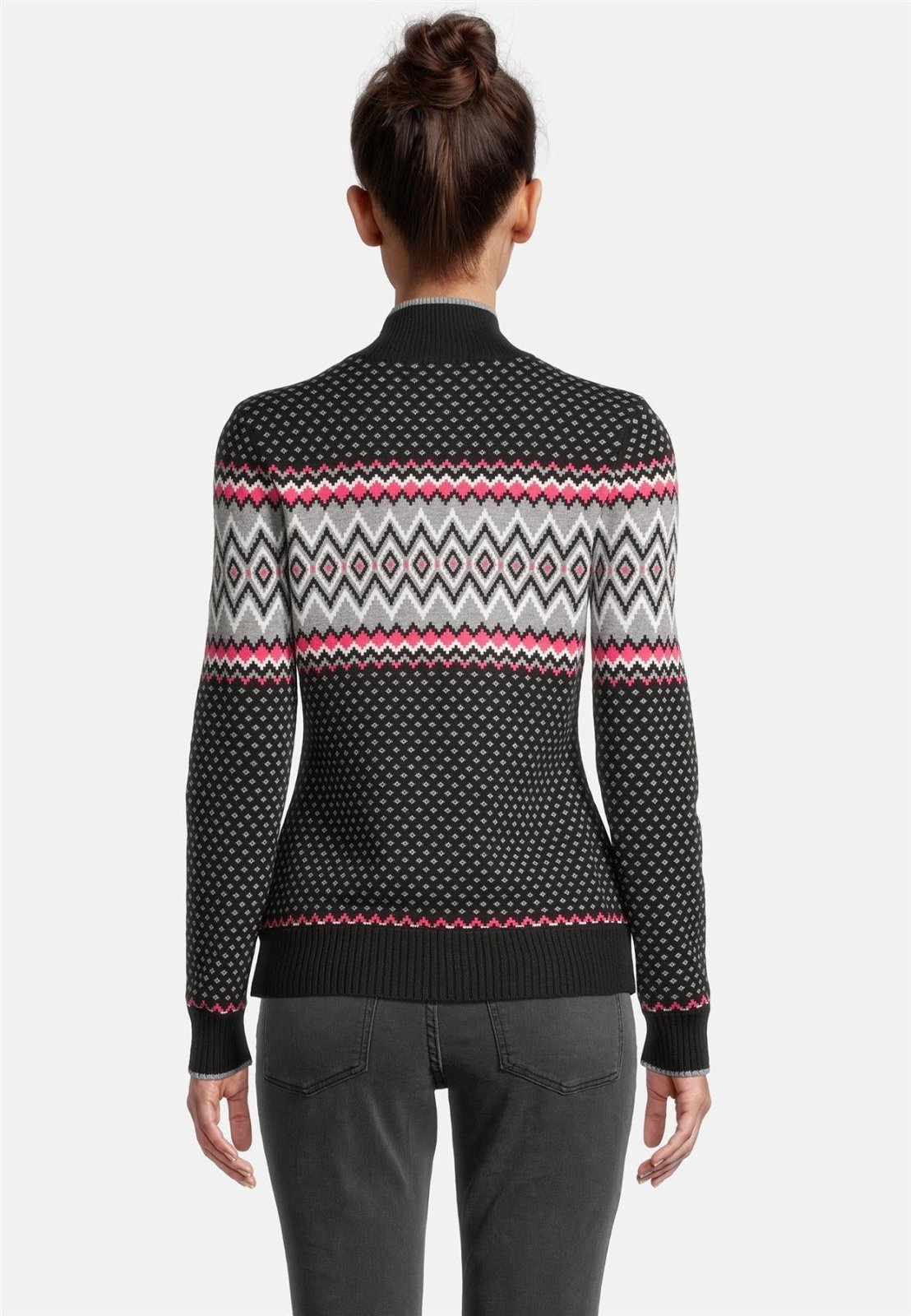 Krimson Klover - Sunny Zip Neck Sweater Damen - black/pink - KK - F23165 - 653 - XS - Sportbrands24