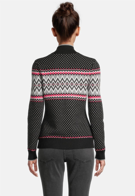 Krimson Klover - Sunny Zip Neck Sweater Damen - black/pink - KK - F23165 - 653 - XS - Sportbrands24