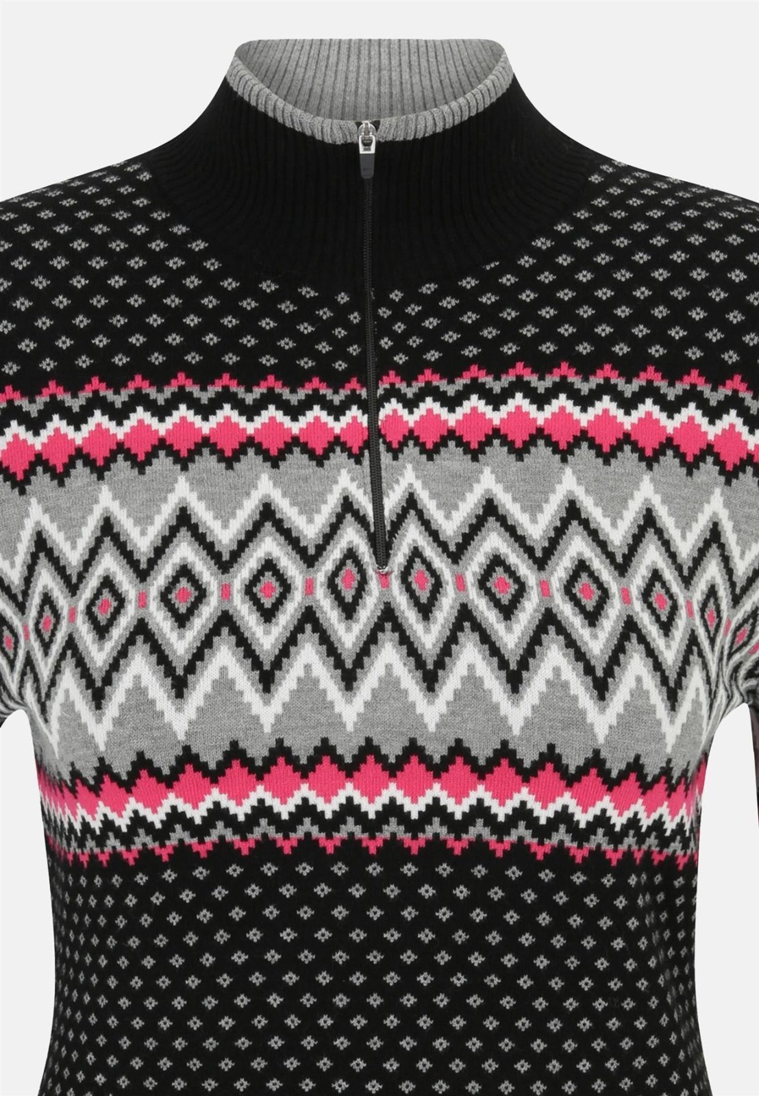 Krimson Klover - Sunny Zip Neck Sweater Damen - black/pink - KK - F23165 - 653 - XS - Sportbrands24