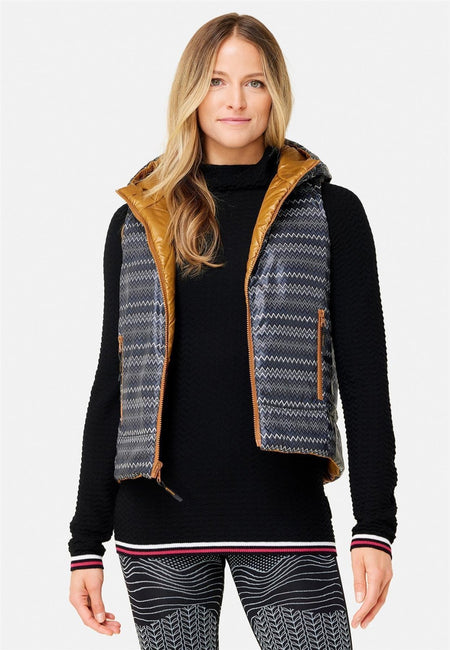 Krimson Klover - Vesta Hooded Reversible Vest Steppweste Damen - hazel/black - KK - F23140 - 219 - XS - Sportbrands24