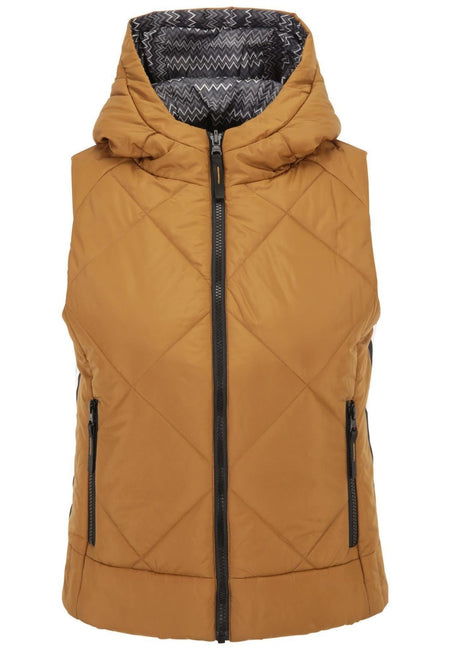 Krimson Klover - Vesta Hooded Reversible Vest Steppweste Damen - hazel/black - KK - F23140 - 219 - XS - Sportbrands24