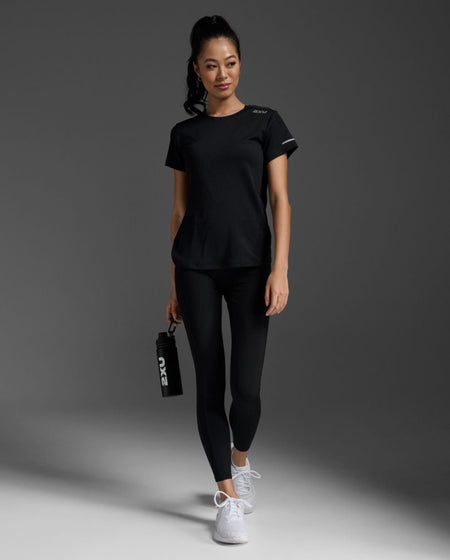 2XU - Aero T-Shirt Damen - black/silver reflective - 2X-WR6565A-BLK/SRF-XXS - Sportbrands24