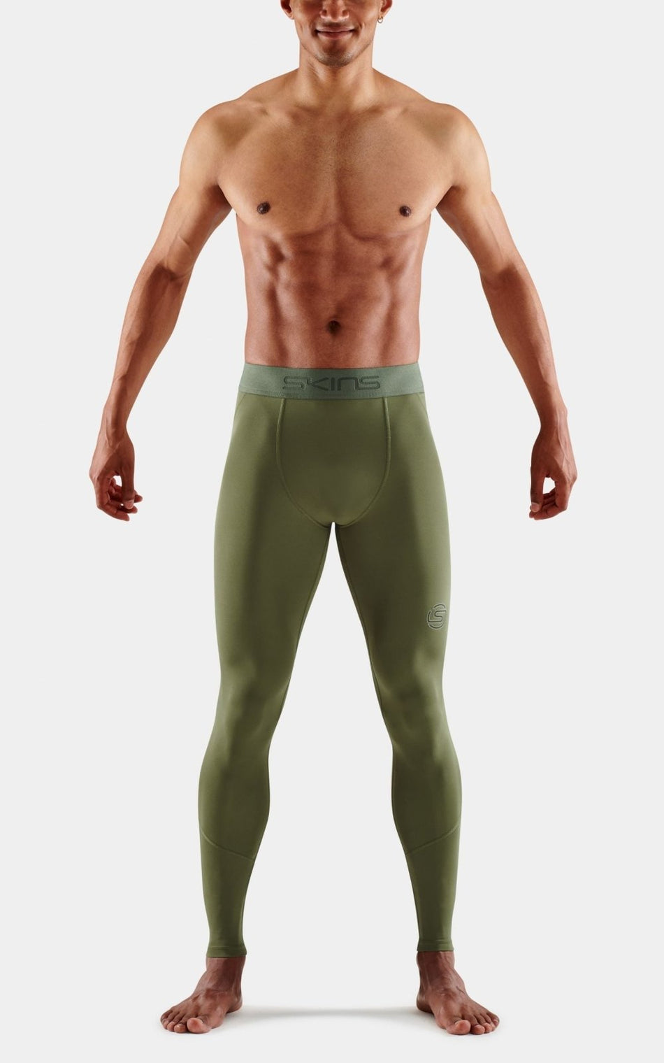 Skins - 2 - Series Long Tight Tights long Herren - khaki - SK - SW00200010573S - Sportbrands24