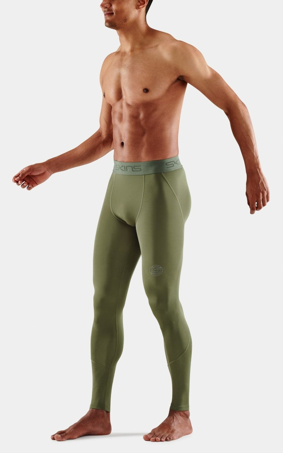 Skins - 2 - Series Long Tight Tights long Herren - khaki - SK - SW00200010573S - Sportbrands24