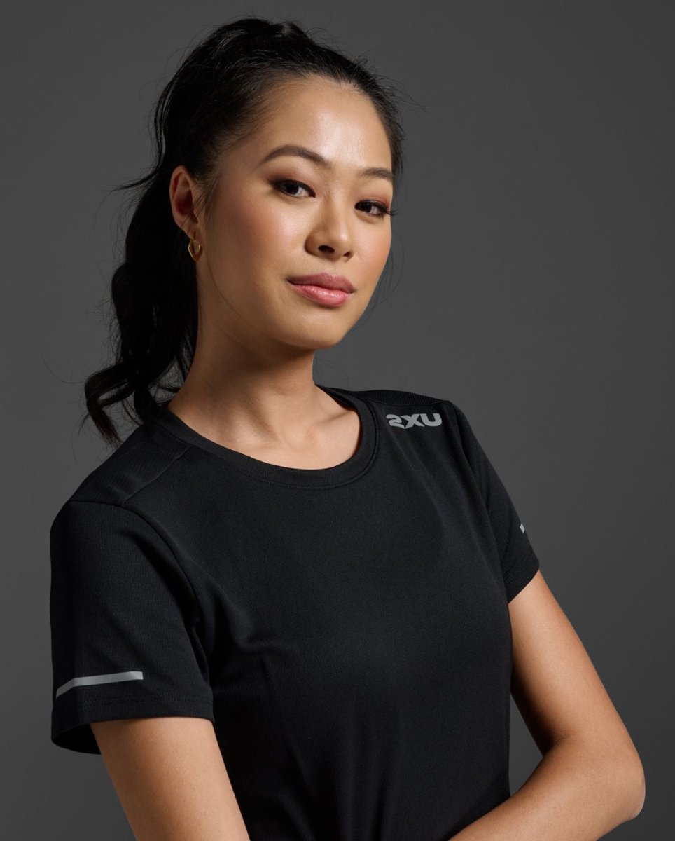2XU - Aero T-Shirt Damen - black/silver reflective - 2X-WR6565A-BLK/SRF-XXS - Sportbrands24