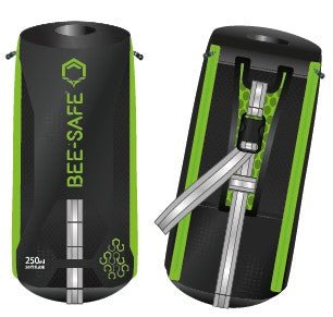 Bee - Safe - Handbag (excl. 250ml Flask) lauftasche - black/lime - BS-25100-800-OS - Sportbrands24