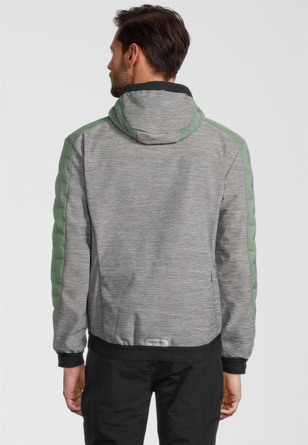 RH+ - 5 Elements Hybrid Hoody Isolationsjacke Herren - ivy green/medium grey melange/metal blue - RH-IZU2959-296-S - Sportbrands24