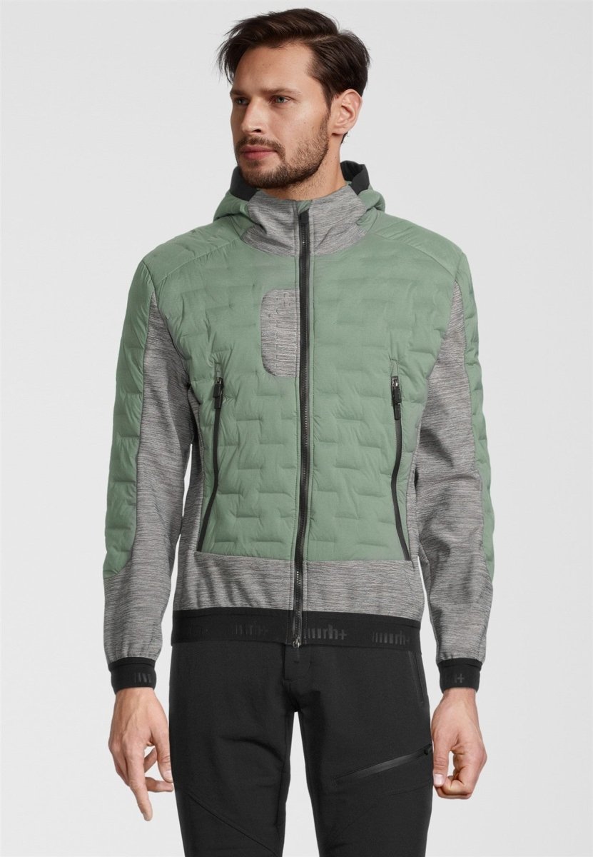RH+ - 5 Elements Hybrid Hoody Isolationsjacke Herren - ivy green/medium grey melange/metal blue - RH-IZU2959-296-M - Sportbrands24