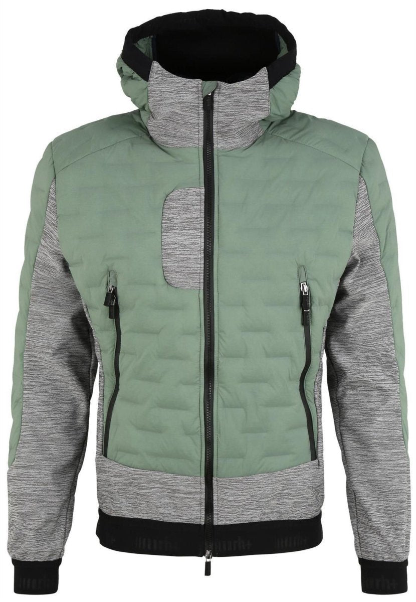 RH+ - 5 Elements Hybrid Hoody Isolationsjacke Herren - ivy green/medium grey melange/metal blue - RH-IZU2959-296-S - Sportbrands24