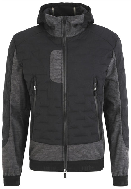 RH+ - 5 Elements Hybrid Hoody Isolationsjacke Herren - black/dark grey melange/kaluga - RH-IZU2959-983-S - Sportbrands24