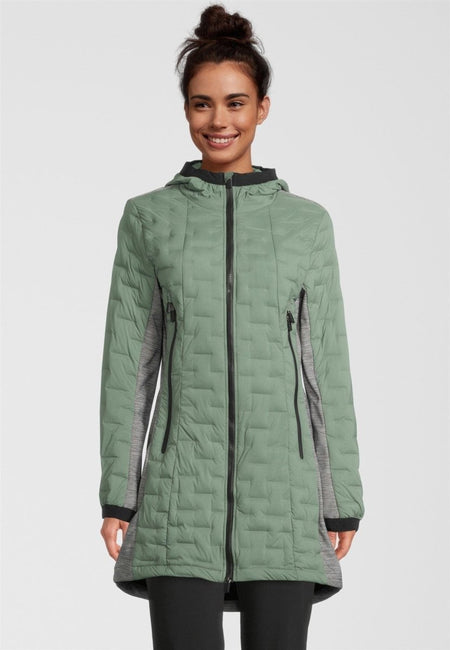 RH+ - 5 Elements Hybrid 3/4 Hoody Isolationsjacke Damen - ivy green/medium grey melange - RH-IZD2989-574-L - Sportbrands24