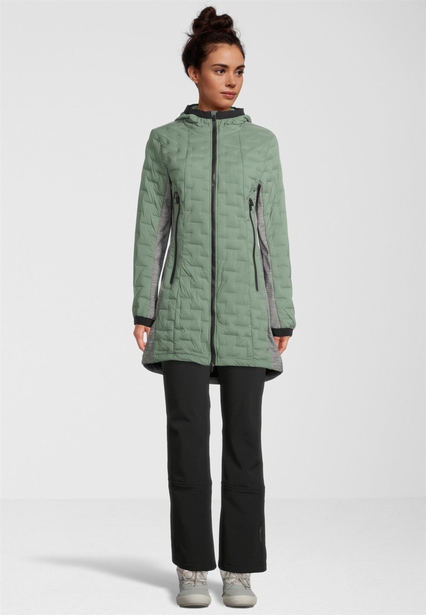 RH+ - 5 Elements Hybrid 3/4 Hoody Isolationsjacke Damen - ivy green/medium grey melange - RH-IZD2989-574-XS - Sportbrands24