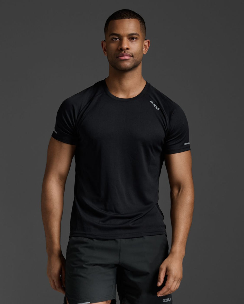 Aero Tee Laufshirt Herren - black/silver reflective