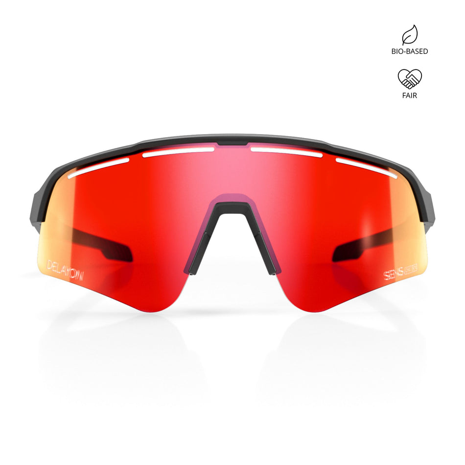 Pulse Aero Sportbrille - Matte Black-Red VLT 18