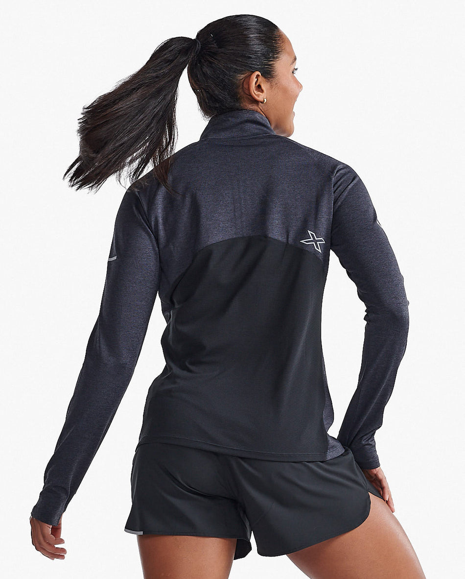 2XU - Aero 1/2 Zip Longsleeve Damen - black/silver reflective - 2X - WR7245A - BLK/SRF - XXS - Sportbrands24