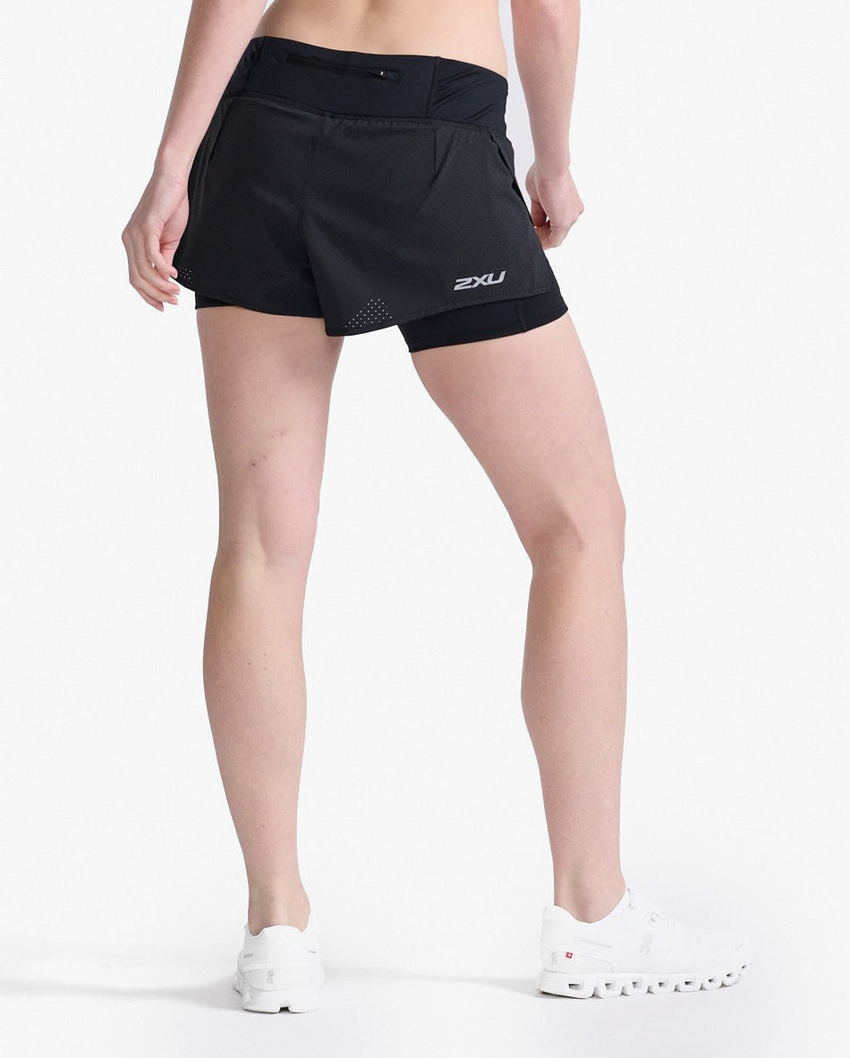 2XU - Aero 2 - in - 1 Laufshorts Damen - black/silver reflective - 2X - WR6861B - BLK/SRF - XS - Sportbrands24