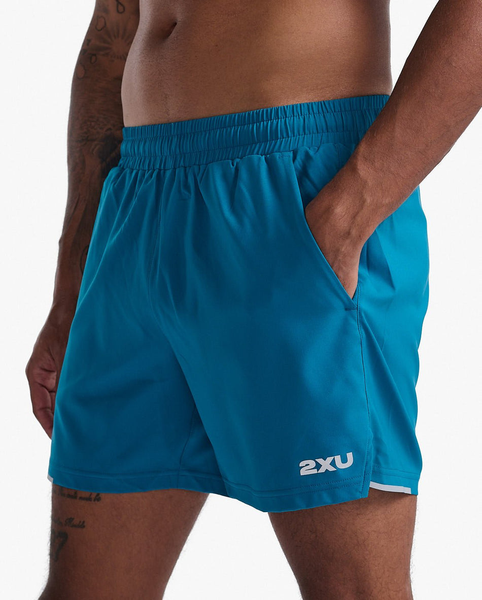 2XU - Aero 5 Inch Laufshorts Herren - seaport/silver reflective - 2X - MR6903B - SPT/SRF - XS - Sportbrands24