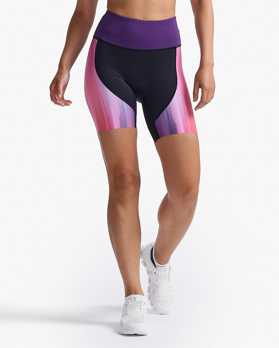 2XU - Aero 7' Tri Shorts Triathlonshorts Damen - pastel pink/acai - 2X - WT6435B - PTP/ACI - XXS - Sportbrands24