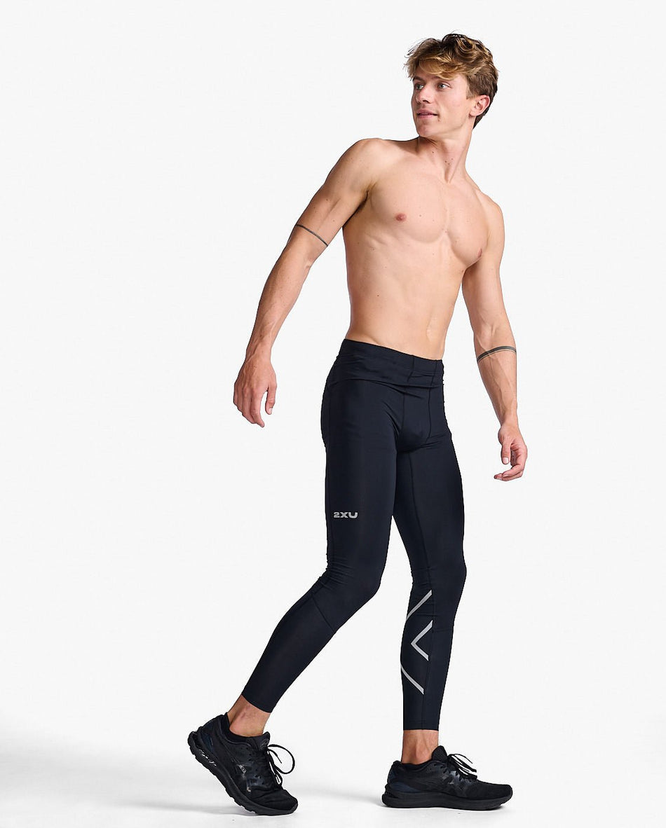 2XU - Aero Compression Lauftights Herren - black/silver reflective - 2X - MA7044B - BLK/SRF - S - Sportbrands24