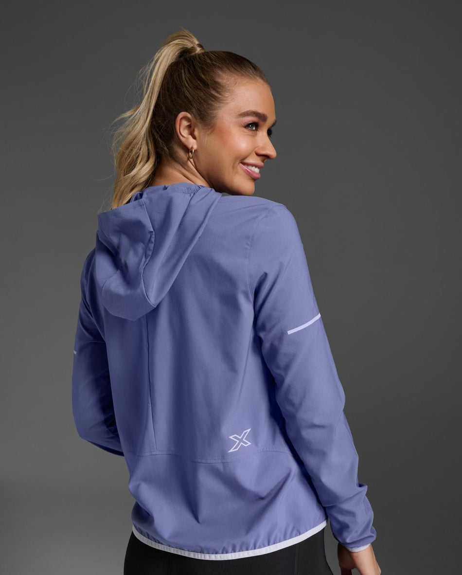 2XU - Aero Jacket Windjacke Damen - blue stone/halogen reflective - 2X - WR7205A - BST/HAF - XS - Sportbrands24