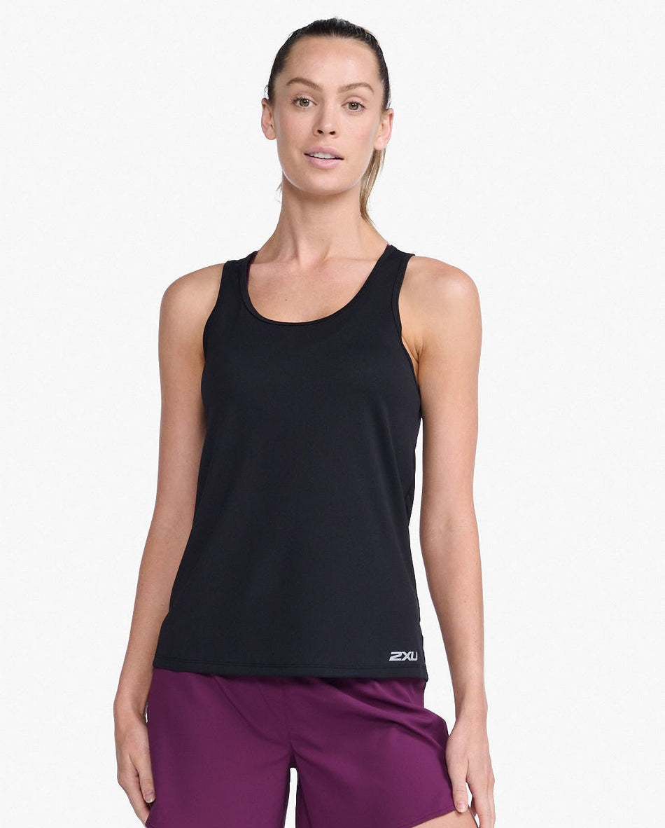 2XU - Aero Singlet Tanktop Damen - black/silver reflective - 2X - WR6928A - BLK/SRF - XS - Sportbrands24