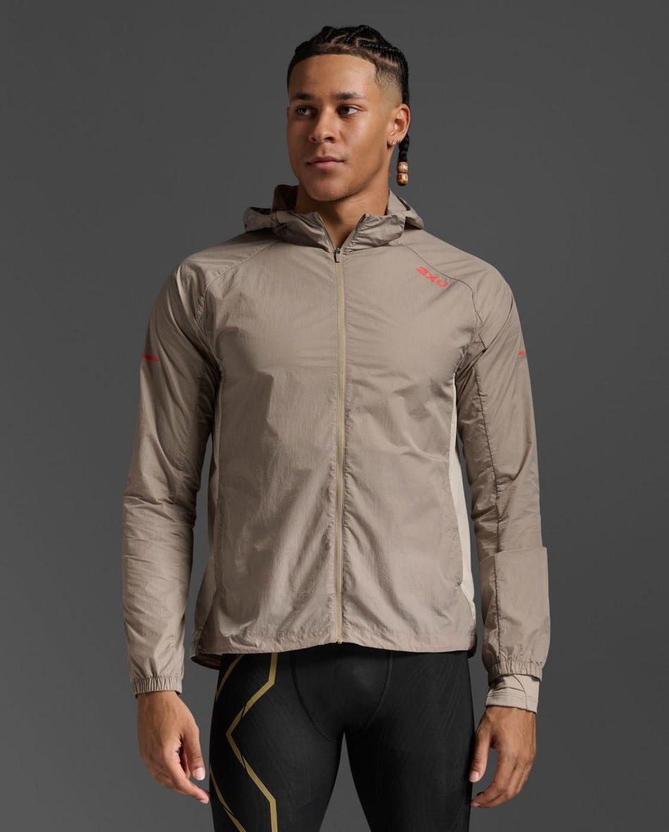 2XU - Aero Windbreake Windjacke Herren - carbon/moon - 2X - MR7208A - CAR/MNG - S - Sportbrands24