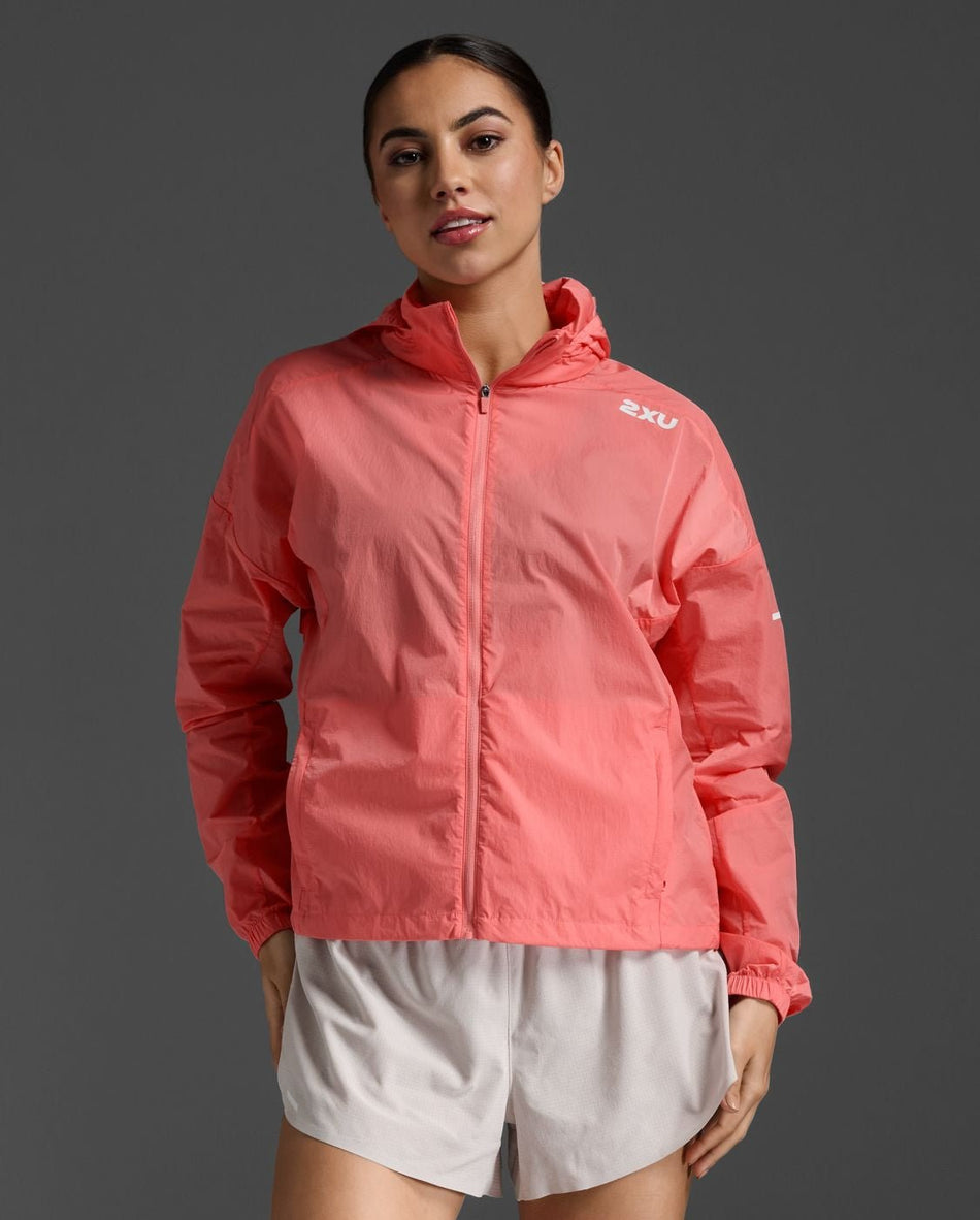 2XU - Aero Windbreaker Windjacke Damen - pink glow/white reflective - 2X - WR7204A - PKG/WRF - XS - Sportbrands24