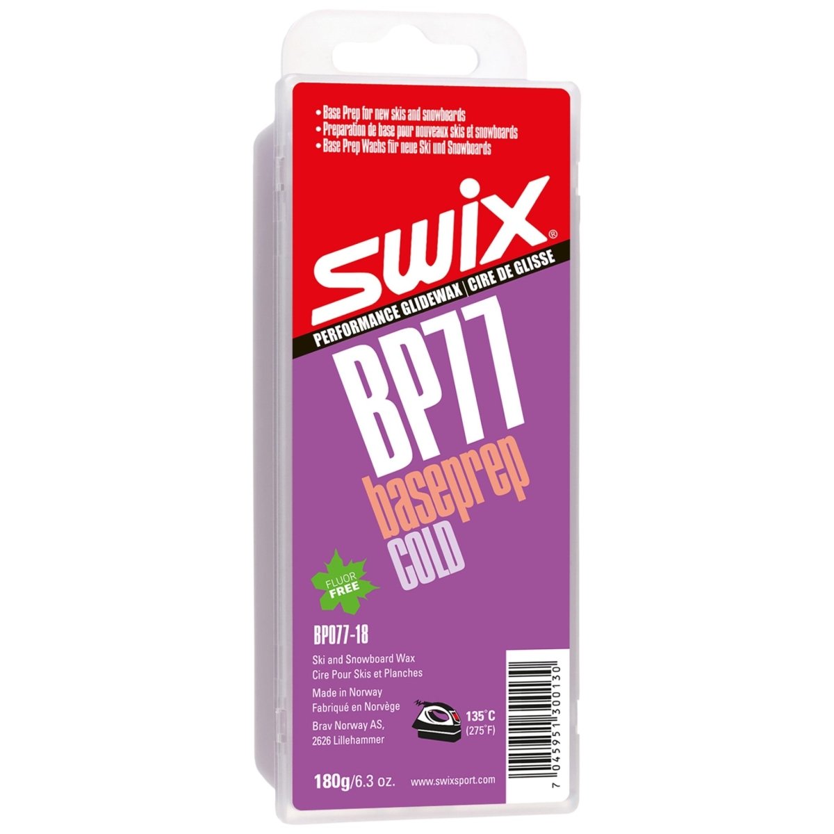 Swix - BP77 Base Prep Hard Gleitwachs - bp77 base prep hard, 180g - SX-BP077-18 - Sportbrands24