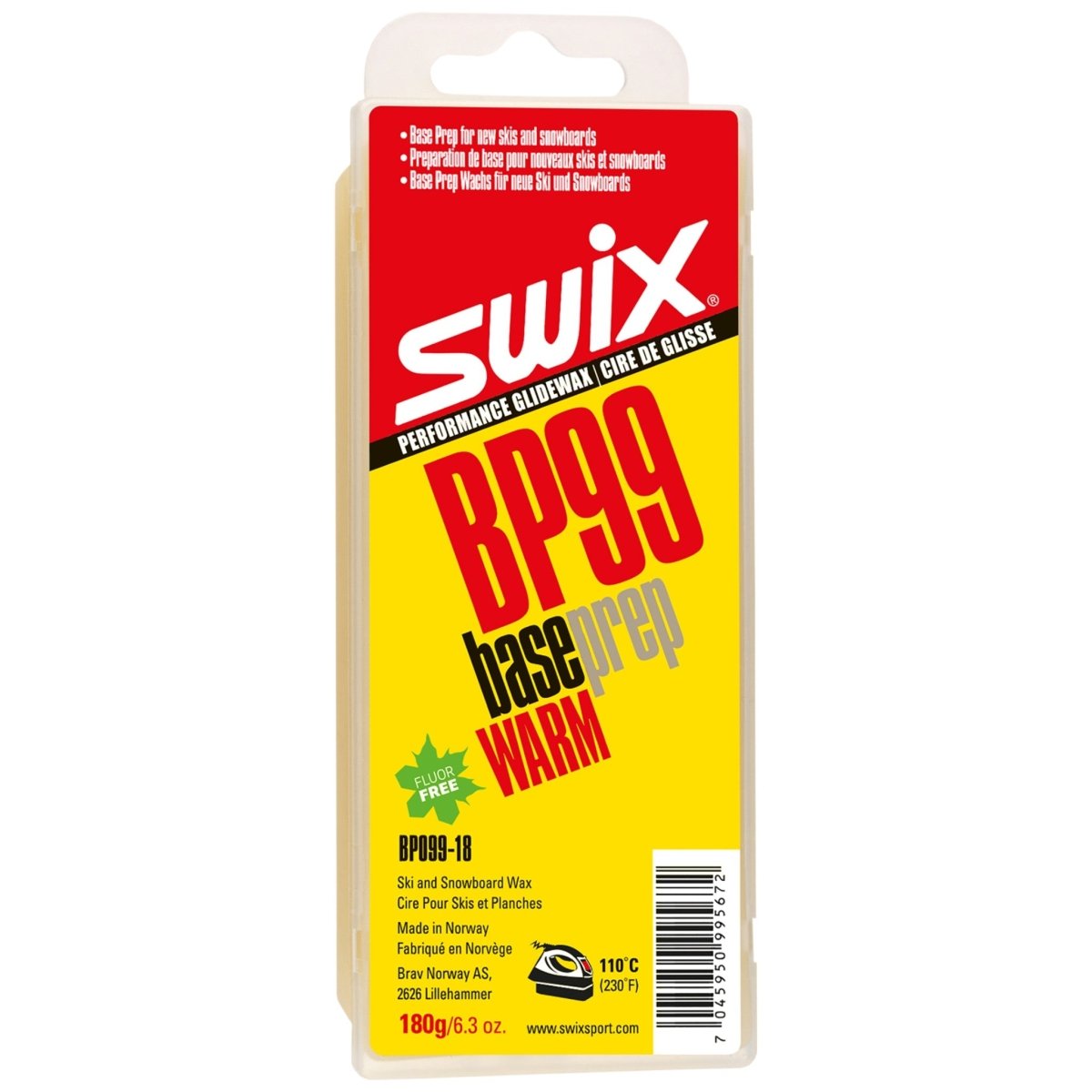 Swix - BP99 Base Prep Soft Gleitwachs - bp99 base prep soft, 180g - SX-BP099-18 - Sportbrands24