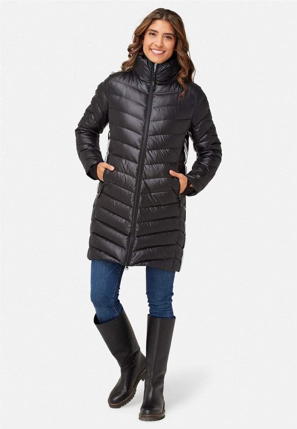 Krimson Klover - Compass Long Down Jacket Daunenjacke Damen - black - KK - F24102 - 001 - XS - Sportbrands24