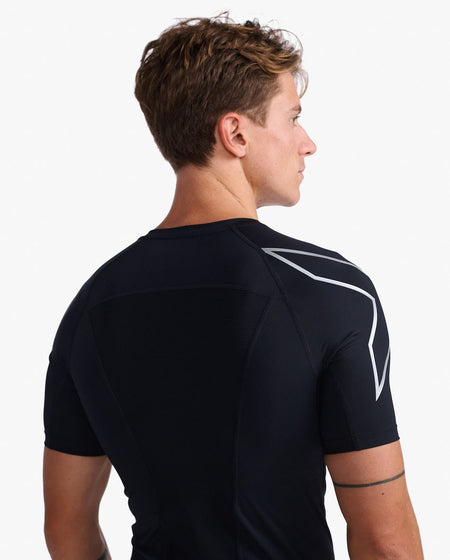 2XU - Core Compression Short Shirt Herren - black/silver - 2X - MA6399A - BLK/SIL - XS - Sportbrands24